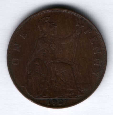 1 пенни 1921 г. Великобритания