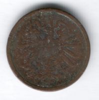 2 пфеннига 1873 г. A, редкий год Германия