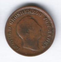 1/2 крейцера 1852 г. Баден