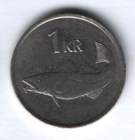 1 крона 1987 г. Исландия