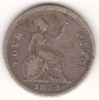 4 пенса 1854 г. Англия