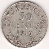 50 центов 1919 г. Ньюфаунленд
