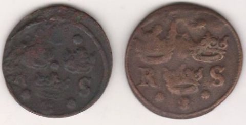 2 шт.1/4 орэ 1635 г. Брак .Швеция