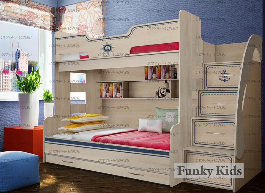 Кровать двухъярусная Капитан КП-21, трехместная