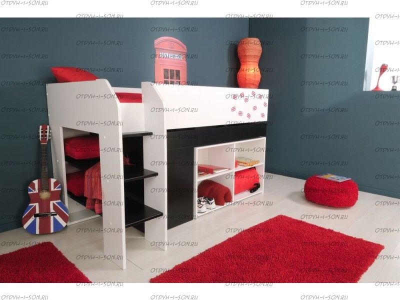 Кровать-чердак Теремок-2 Tехно