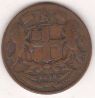 1/4 анна 1858 г. Восточная Индия