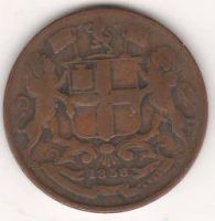 1/4 анна 1858 г. Восточная Индия