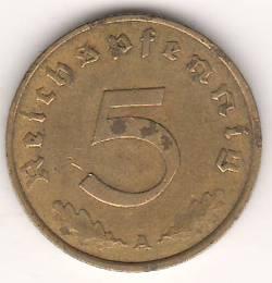 5 пфеннигов 1937 г. Германия