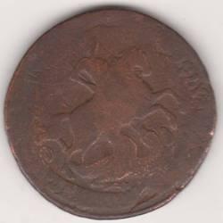 2 копейки 1757 г. перечекан