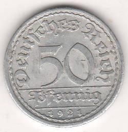 50 пфеннигов 1921 г. Германия