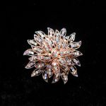 Брошь "Хризантема" цвет розового золота (США)