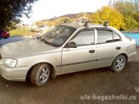 Багажник на крышу Hyundai Accent, Атлант, прямоугольные дуги