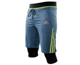 Шорты компрессионные серо-желтые Adidas Tech Short Speedline ADISTS01