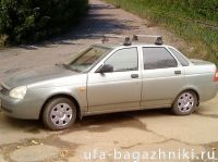 Багажник на крышу на Ладу Приору (Атлант, Россия), прямоугольные дуги