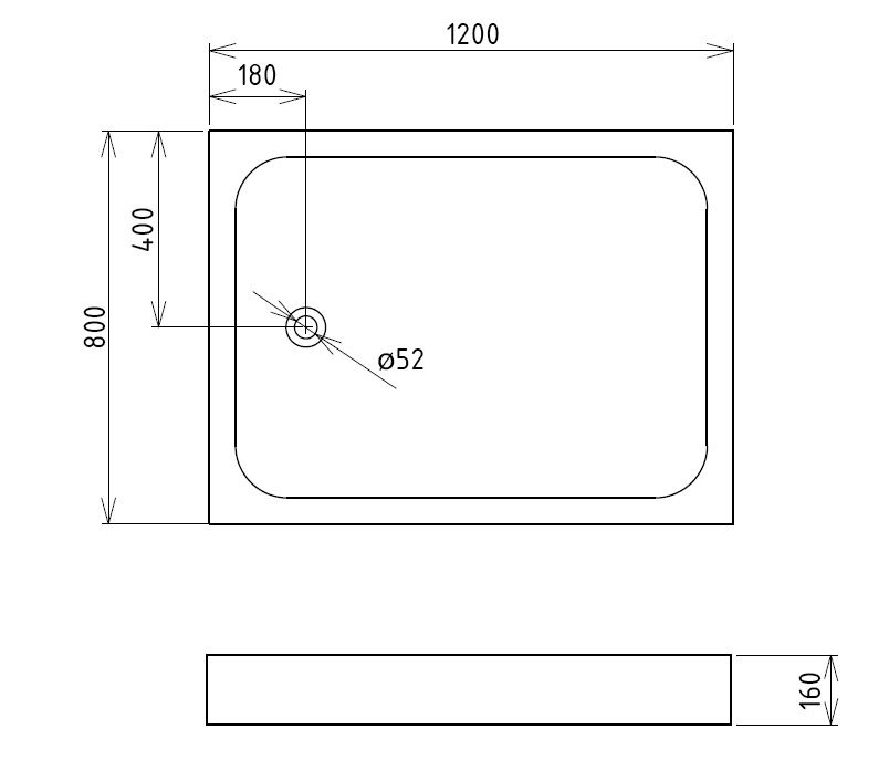 Душевой поддон Gemy ST13T 120х80 схема 2