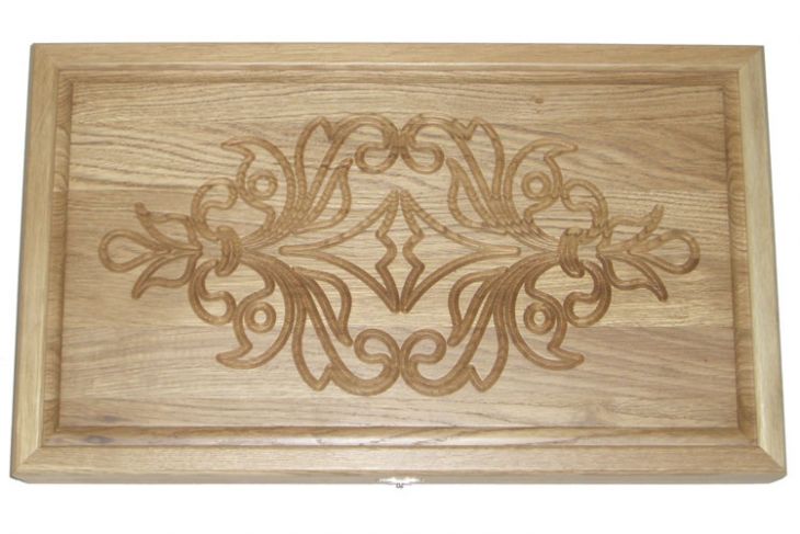 Резные нарды из массива натурального дуба "Марвиль" с ложементом