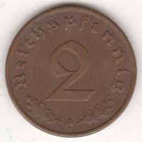 2 пфеннига 1937 г. Германия