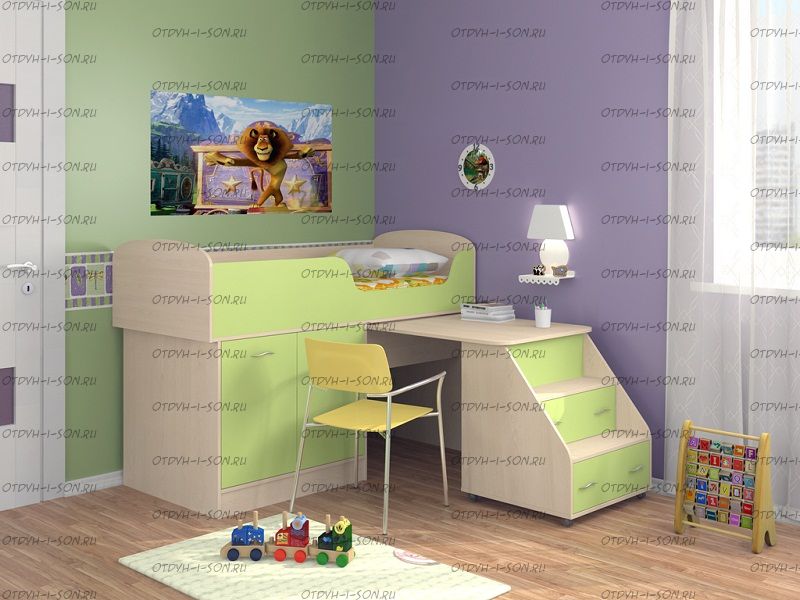 Кровать-чердак Дюймовочка-2 Микро