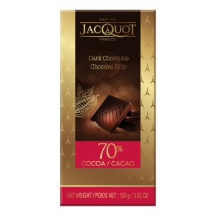 Шоколадка Горький шоколад 70% какао Jacquot Dark Chocolate 70% Cocoa - 100 г (Франция)