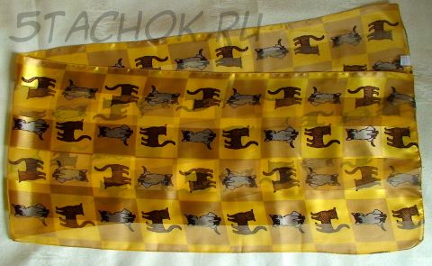 Шарфик "Коты" золотистый