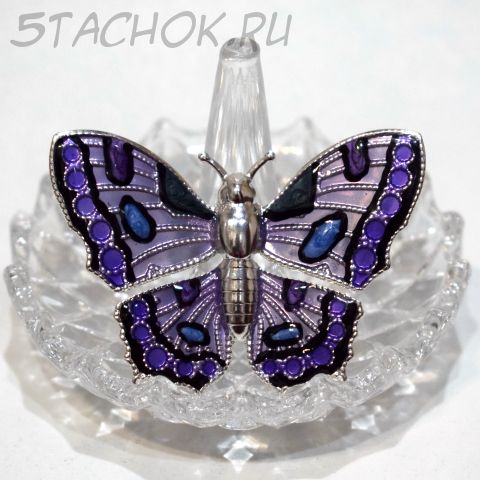 Брошь "Бабочка в сиреневых тонах" (США)