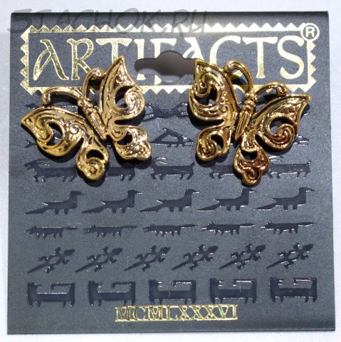 Серьги-гвоздики "Бабочки" (JJ США)