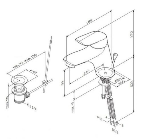 Смеситель Am.Pm Bliss L F5382164 схема 4