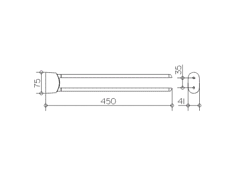 Keuco Elegance Полотенцедержатель 11618 (45 см) схема 1