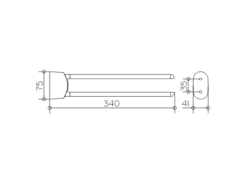 Keuco Elegance Полотенцедержатель 11620 (34 см) схема 1