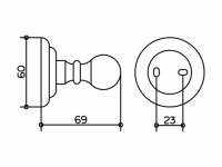 Keuco Astor настенный крючок в ванную для халата 02116 схема 1