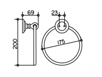 Keuco Astor Кольцо для полотенца 02121 схема 2