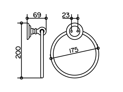 Keuco Astor Кольцо для полотенца 02121 схема 2