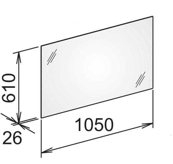 Keuco Edition 400 Зеркало хрустальное 11195 105х61 схема 1