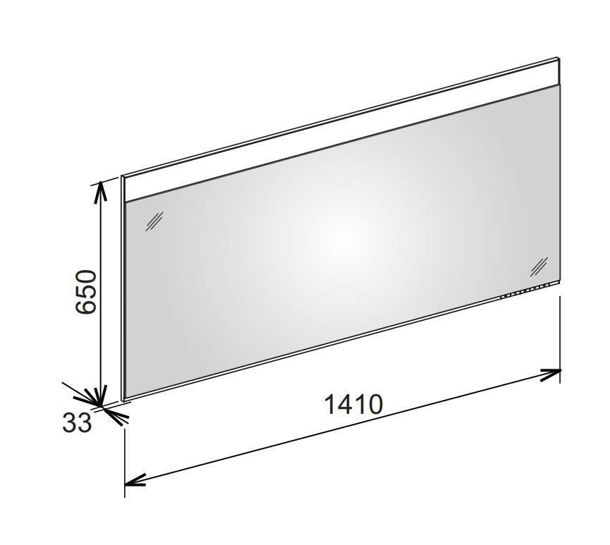 Keuco Edition 400 Зеркало с подсветкой обрамление из алюминия 11597 141х65 схема 1