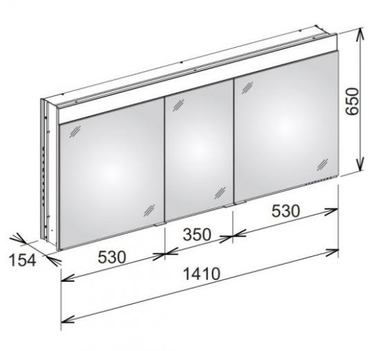 Keuco Edition 400 Зеркальный шкаф для встраиваемого монтажа 21513 141х65 ФОТО