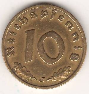 10 пфеннигов 1939 г. J Германия