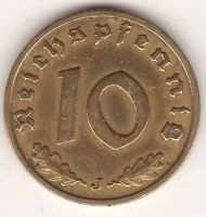 10 пфеннигов 1939 г. J Германия