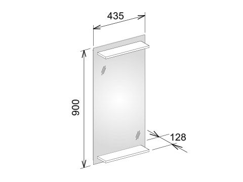 Keuco Edition 11 Зеркало с полкой и подсветкой 11198 43,5х90см) ФОТО