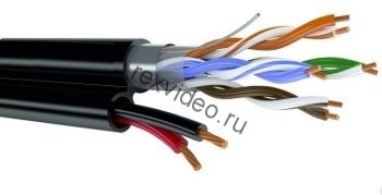 Кабель UTP 5e с питанием, 4x2x0.5 мм + 2х0.75мм, 24AWG медь, внешний, 305 м/бухта