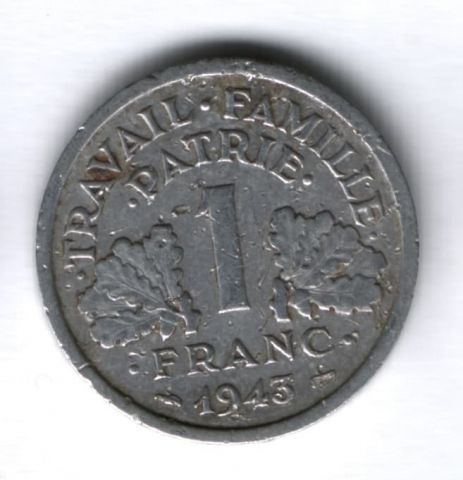 1 франк 1943 г. Франция
