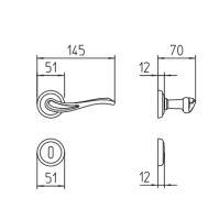 Ручка Mandelli 1011 Cloe размеры