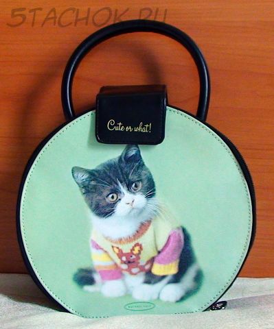 Сумочка для украшений / косметики с зеркальцем "Котенок в свитере"