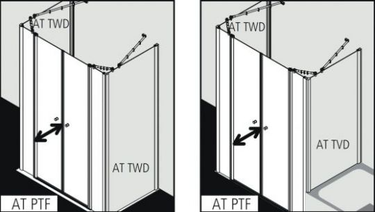 Душевая кабина Kermi Atea угловая или пристенная AT PTF схема 3
