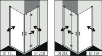 Душевая кабина Kermi Diga угловой монтаж DI 1ER/L схема 2