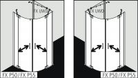 Душевая кабина Kermi Filia XP в угол или пристенная FX P50 / FX P55 схема 2