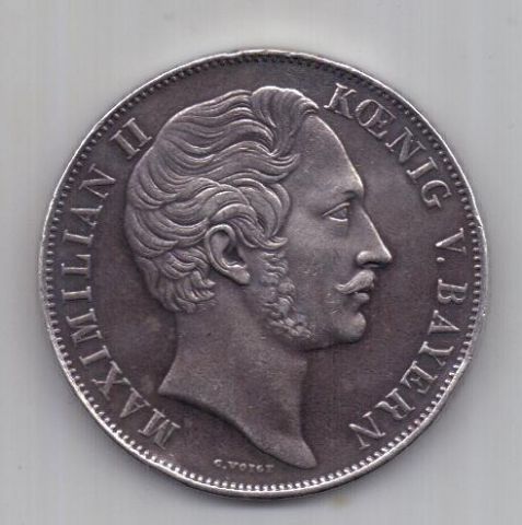2 гульдена 1852 г. AUNC Бавария. Германия