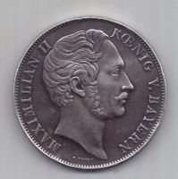 2 гульдена 1852 г. AUNC редкий. Бавария. Германия