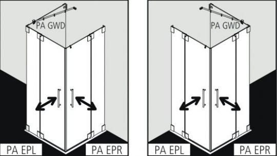 Душевая кабина Kermi Pasa в угол или пристенная PA EPR/L ФОТО