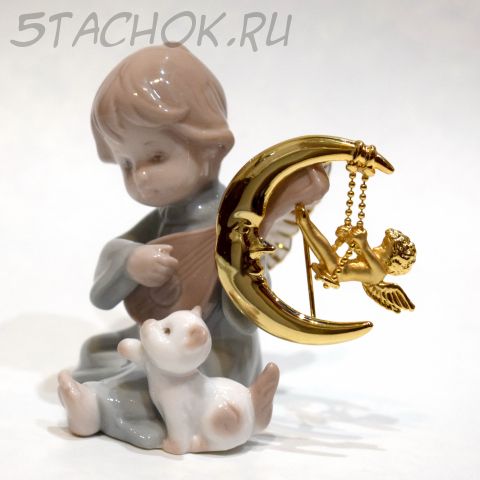 Брошь "Ангелочек на луне" (Danecraft США)