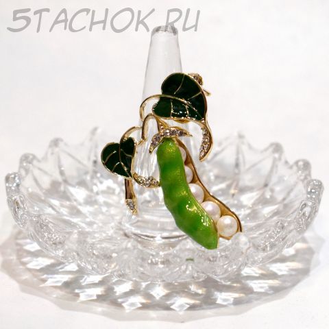 Брошь "Зеленый горошек" (Joan Rivers США)